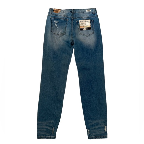 Enjean Midrise Ankle Length Destroyed Distressed Skinny Fit Jeans Size 13 - Picture 4 of 17